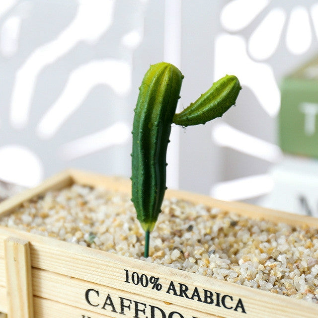 2 PCS Artificial Mini Cactus Garden Landscape Home Office Decoration, Style:Two Fairy Columns