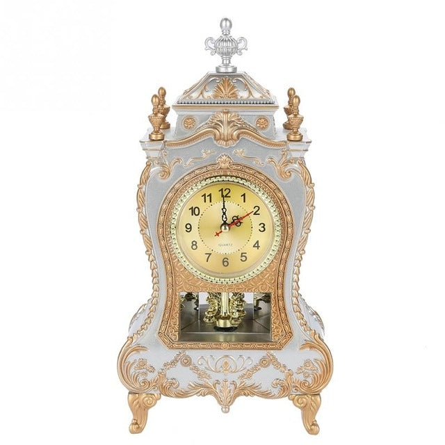 Alarm Clock Vintage Clock Classical Royalty Sitting Room TV Cabinet Desk Imperial Furnishing Creative Sit Pendulum Clock