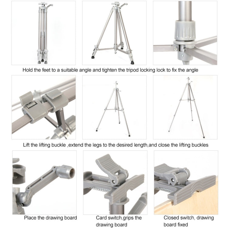 Adjustable Colored Metal Sketch Display Aluminium Alloy Folding Easel
