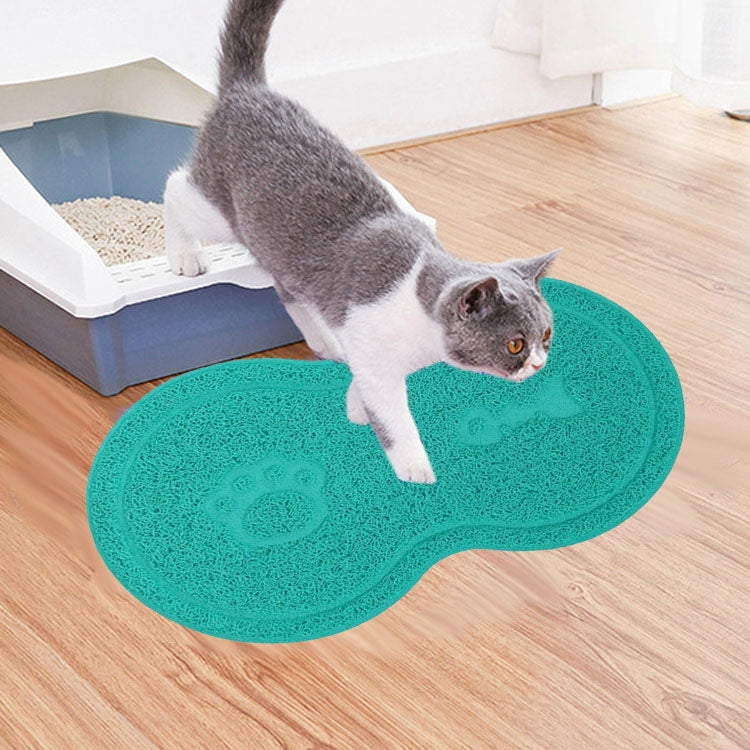Lovely PVC Cat Litter Mat Eight-shaped  Anti-skid Placemat Pet Supplies