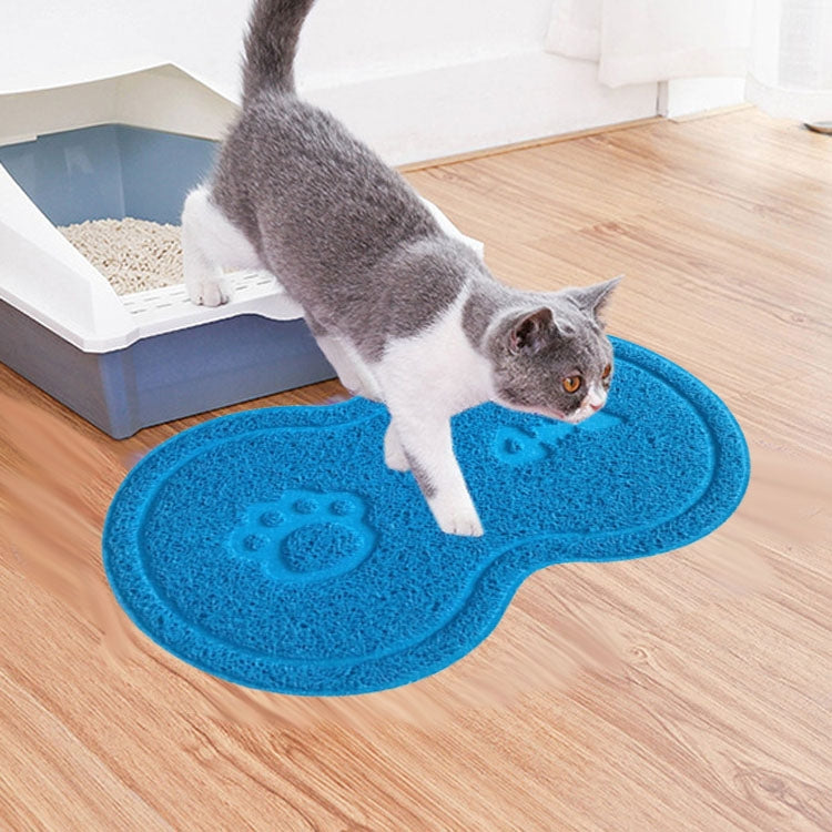 Lovely PVC Cat Litter Mat Eight-shaped  Anti-skid Placemat Pet Supplies