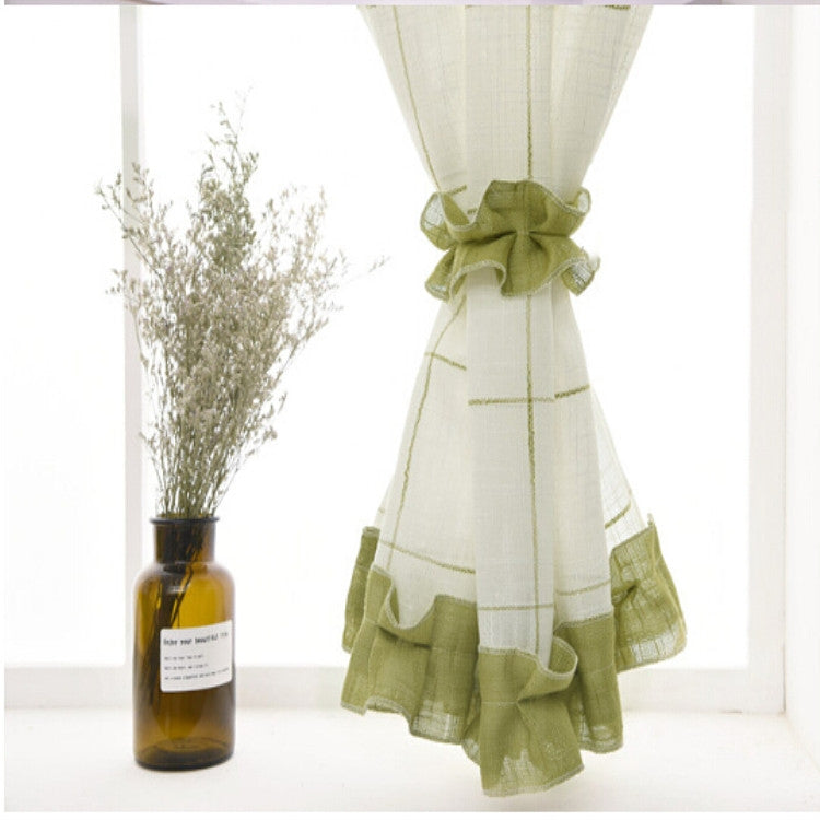 Home Screens Half Coffee Curtain Kitchen Dust-proof  Balcony Toilet Pritition Curtain, Size:140CMx160CM(Green)