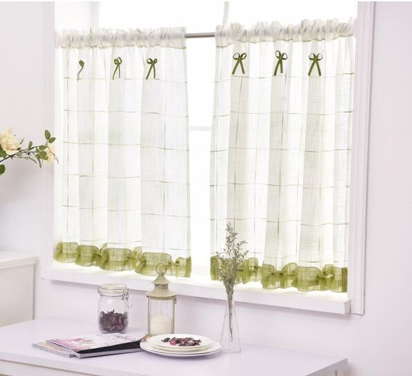 Home Screens Half Coffee Curtain Kitchen Dust-proof  Balcony Toilet Pritition Curtain, Size:140CMx100CM(Green)
