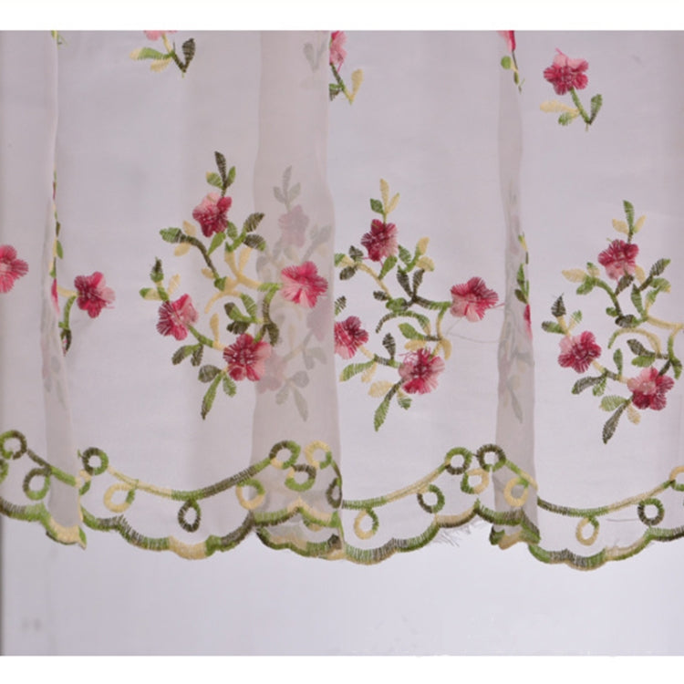 Simple Pastoral Embroidery Flower Window Bbalcony Flower Window Tulle Curtain, Size: 150cm x 65cm
