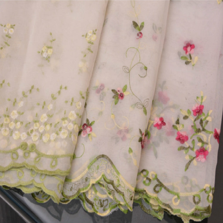 Simple Pastoral Embroidery Flower Window Bbalcony Flower Window Tulle Curtain, Size: 150cm x 65cm