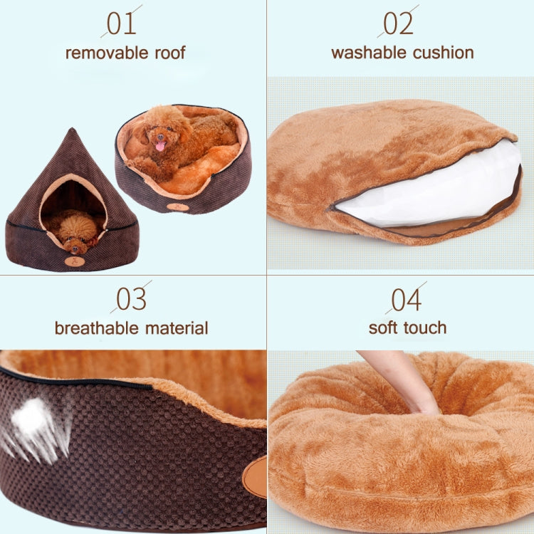 Detachable Tent yurt Universal Pet Cat Nest Closed Pet House, Size:L(Black)