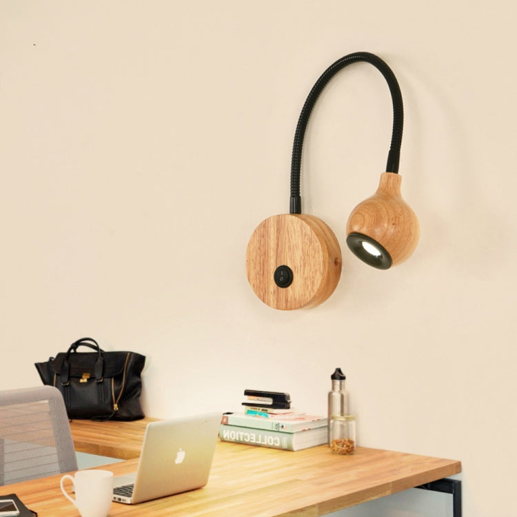 Creative Solid Wood LED Bedroom Bedside Wall Lamp Modern Minimalist Dressing Mirror Cabinet Lighting