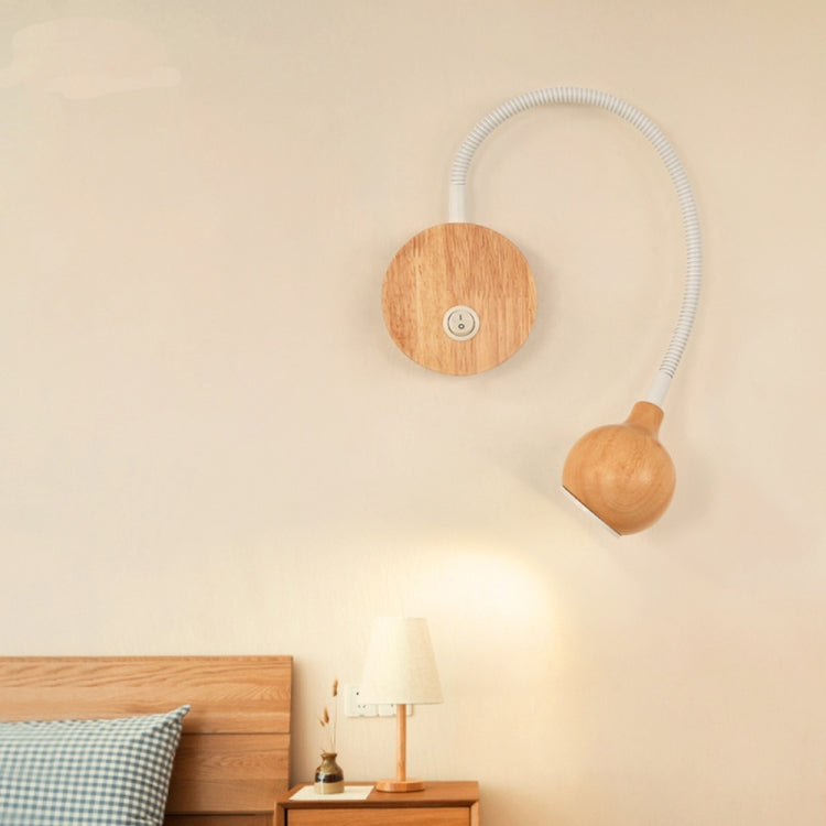 Creative Solid Wood LED Bedroom Bedside Wall Lamp Modern Minimalist Dressing Mirror Cabinet Lighting