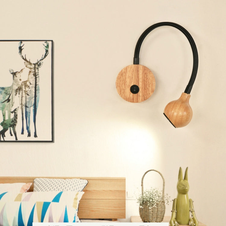 Creative Solid Wood LED Bedroom Bedside Wall Lamp Modern Minimalist Dressing Mirror Cabinet Lighting