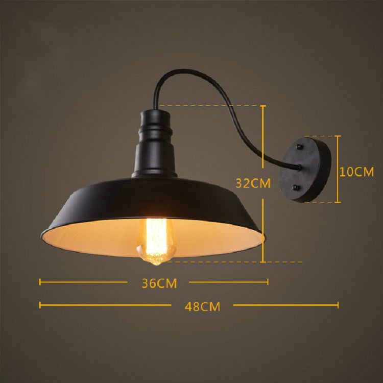 Vintage Loft Wall Lamp Restaurant Living Room Decoration Lamp  36cm Diameter Lampshade without Light Source