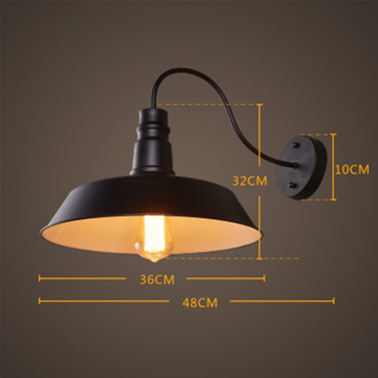 Vintage Loft Wall Lamp Restaurant Living Room Decoration Lamp  36cm Diameter Lampshade with Edison Bulb