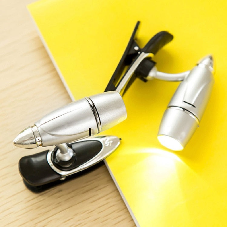 2 PCS Super Bright Mini Plastic Bullet Clip Reading Desk Lamps