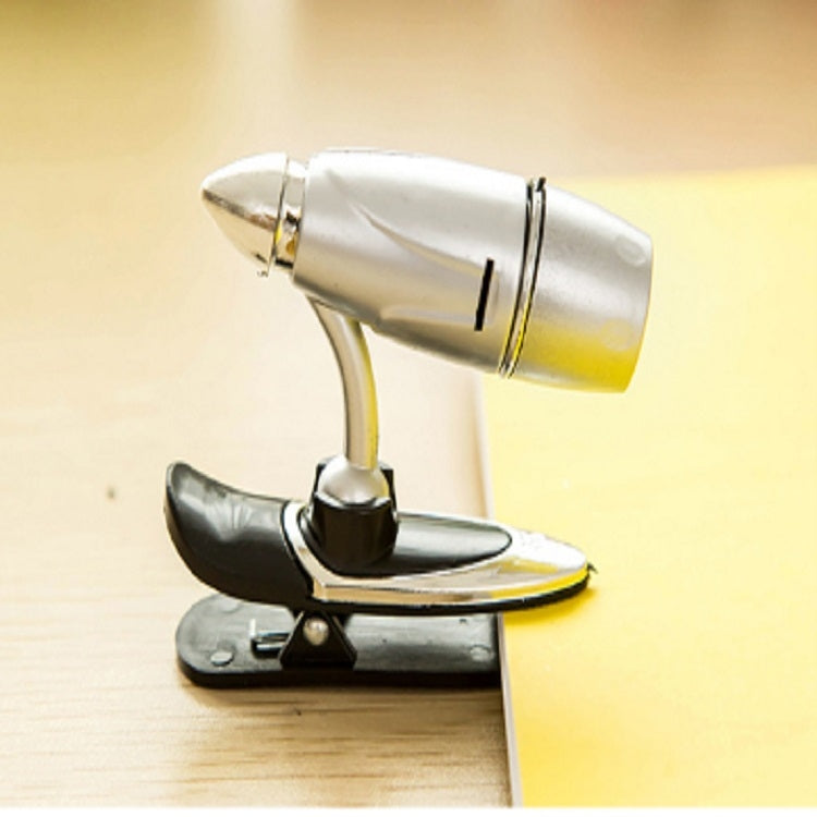 2 PCS Super Bright Mini Plastic Bullet Clip Reading Desk Lamps