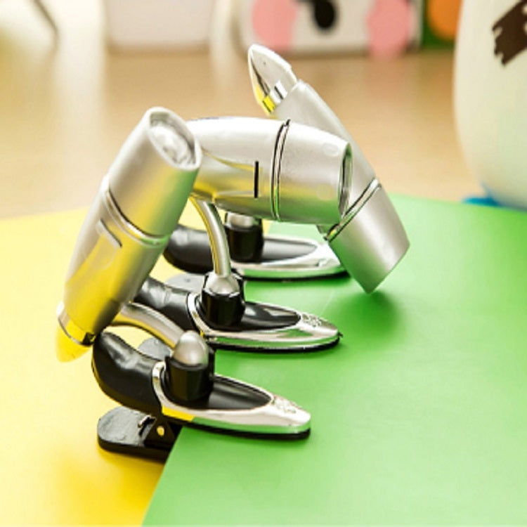 2 PCS Super Bright Mini Plastic Bullet Clip Reading Desk Lamps