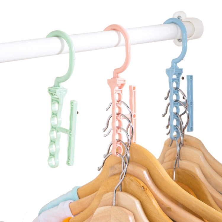 Plastic Drying Laundry Clothes Hanger Organizer Multilayer Windproof Holder Buckle Household Anti-Slip Hook Clip(Blue)
