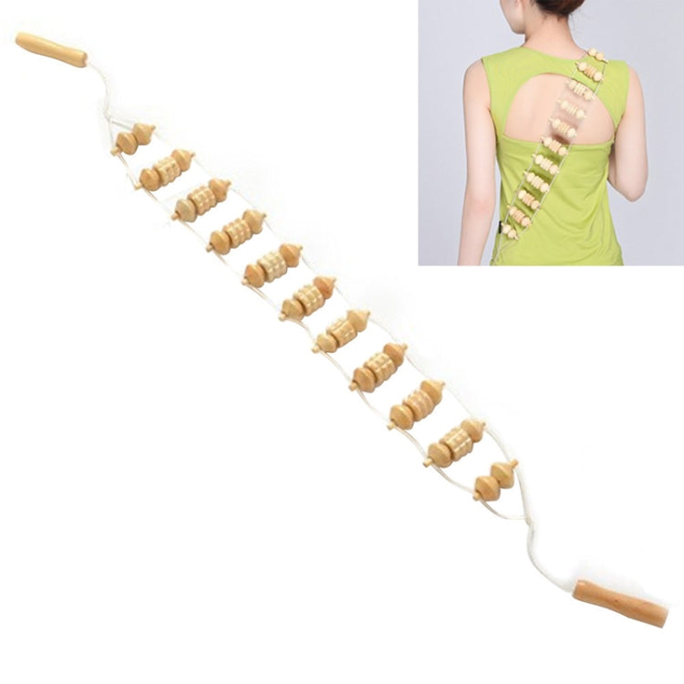 Wooden Multi-effect Roller Pull Back Massager Middle-aged And Elderly Massage Tool
