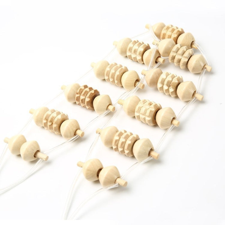 Wooden Multi-effect Roller Pull Back Massager Middle-aged And Elderly Massage Tool