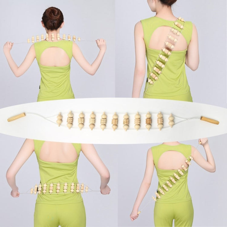 Wooden Multi-effect Roller Pull Back Massager Middle-aged And Elderly Massage Tool