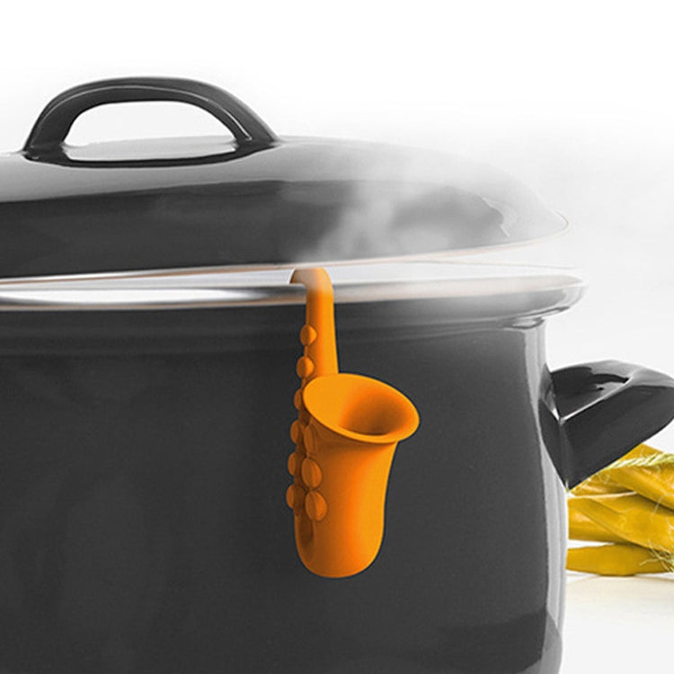 10 PCS Horn Saxophone Silicone Pot Cover Raises Anti-overflow Device, Random Color Delivery