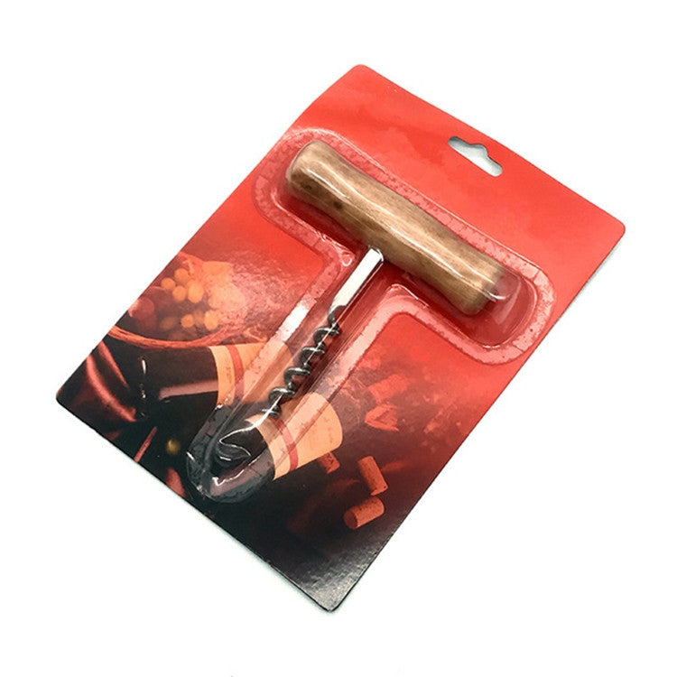 5 PCS Wine Opener Household Wine Corkscrew with Wood Handle, Color:Silver