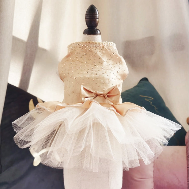 Pet Clothing Pet Hot Drilling Wedding Dress Skirt, Size:S