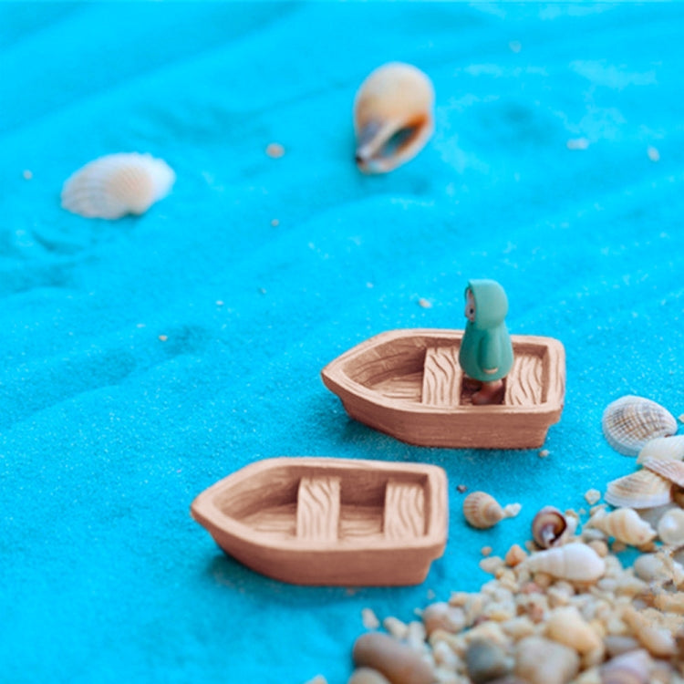3 PCS Retro Wooden Boat Model Resin Craft Accessories, Size:Large