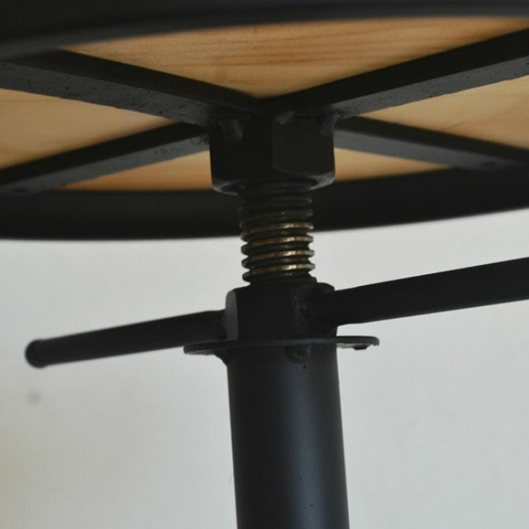 Retro Industrial Style Leisure Wrought Iron Bicycle Type Solid Wood Chair Lift