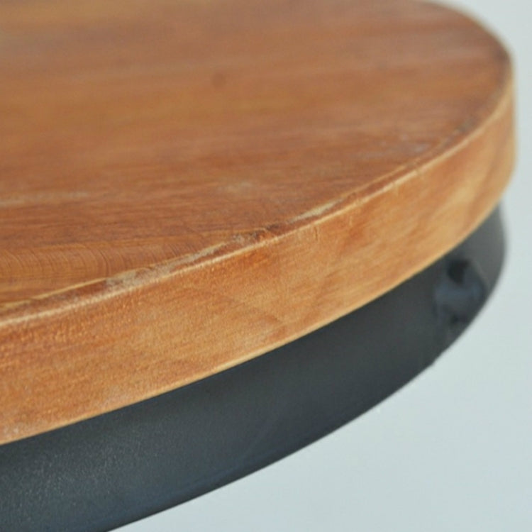 Retro Industrial Style Leisure Wrought Iron Bicycle Type Solid Wood Chair Lift