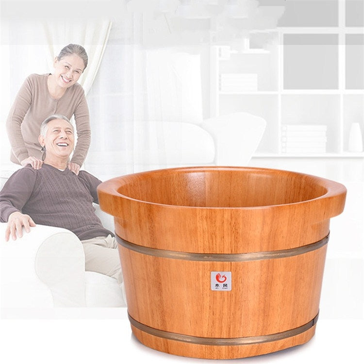 MUFENG 25cm High Uncovered Oak  Footbath Barrel