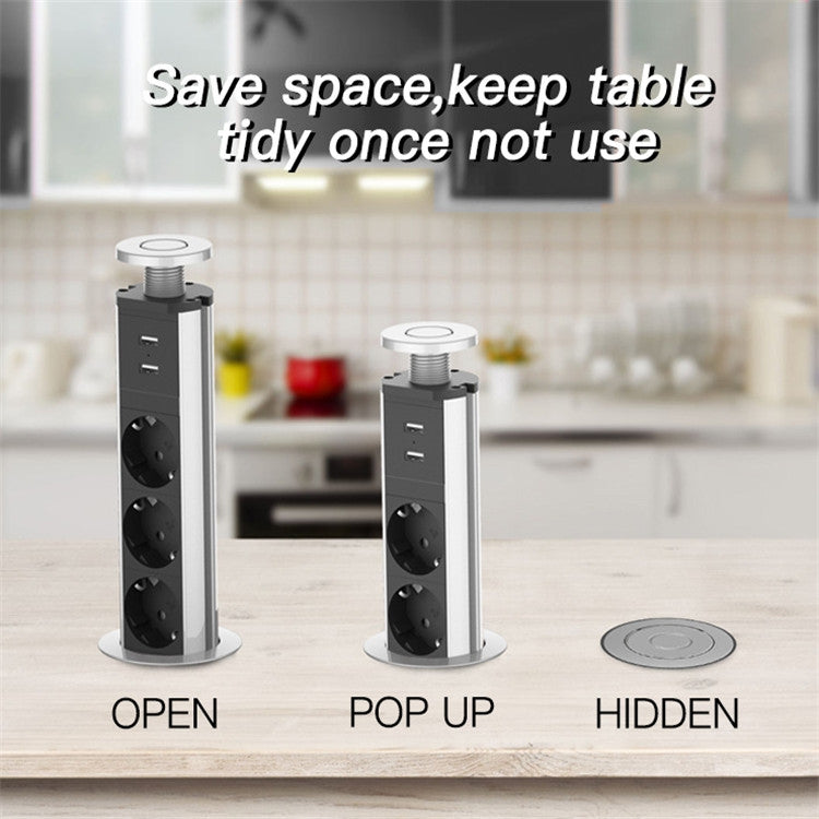 USB Desktop Office Kitchen Socket Hidden Desktop Socketï¼ŒEU Plug
