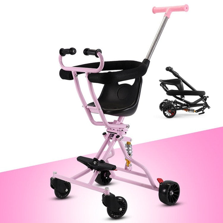 One-click Folding Baby Stroller, Color:Pink 1