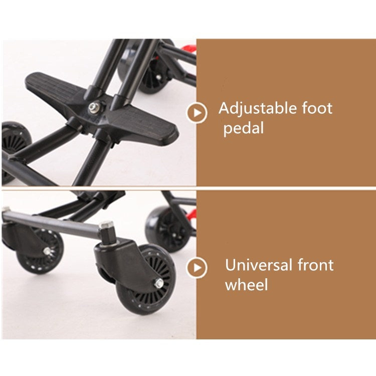 One-click Folding Baby Stroller, Color:Black1 Umbrella Cushion  Basket