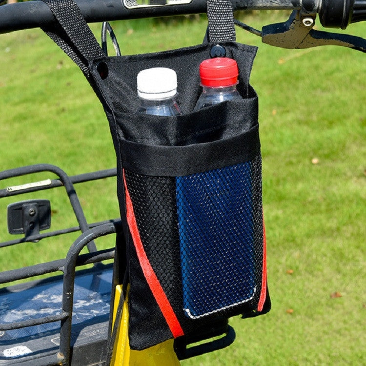Electric Motorcycle Storage Bag Small Bicycle Front Handle Storage Bag, Color:Small Black Red Stripe