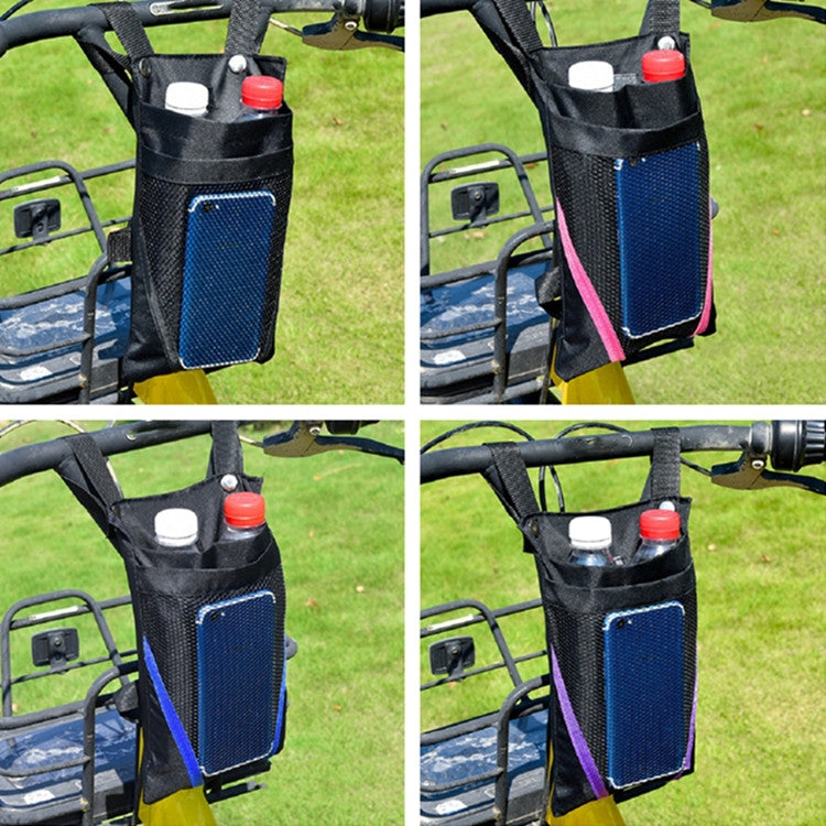 Electric Motorcycle Storage Bag Small Bicycle Front Handle Storage Bag, Color:Small Black Purple Stripe