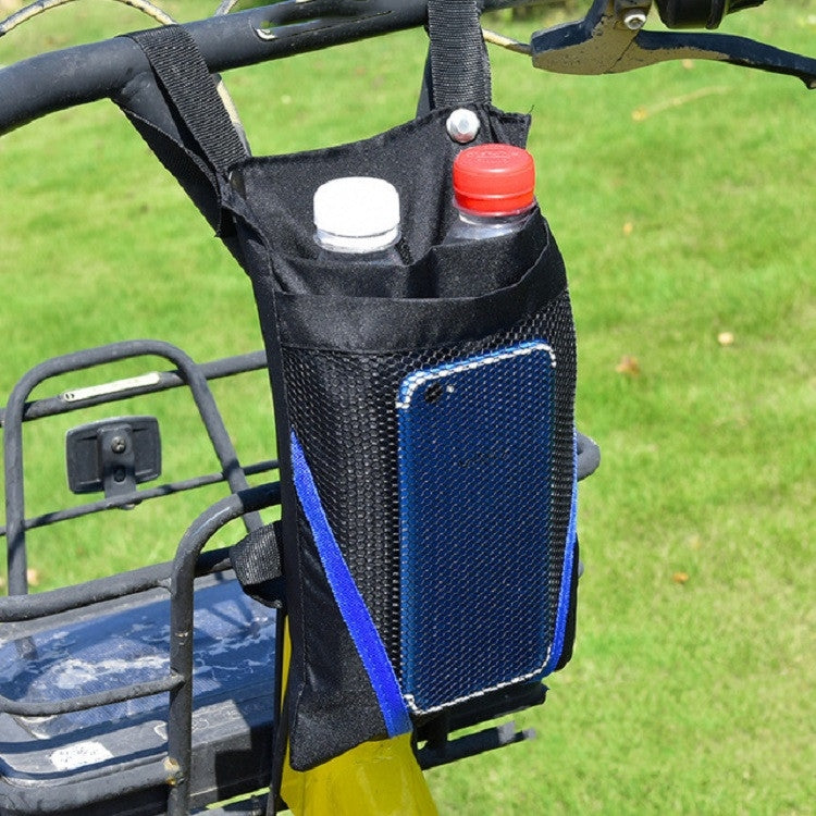 Electric Motorcycle Storage Bag Small Bicycle Front Handle Storage Bag, Color:Small Black Blue Stripe