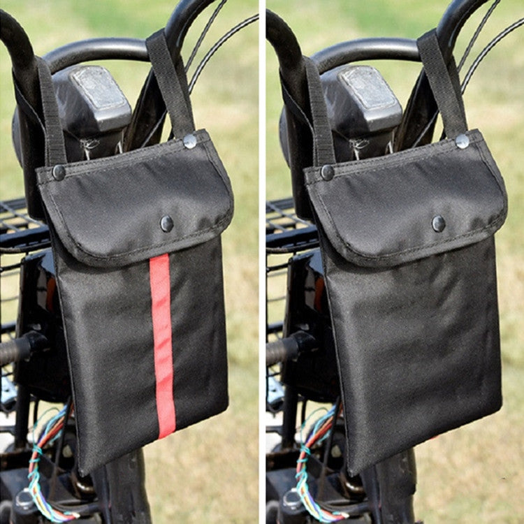 Electric Motorcycle Storage Bag Small Bicycle Front Handle Storage Bag, Color:Medium Black Red
