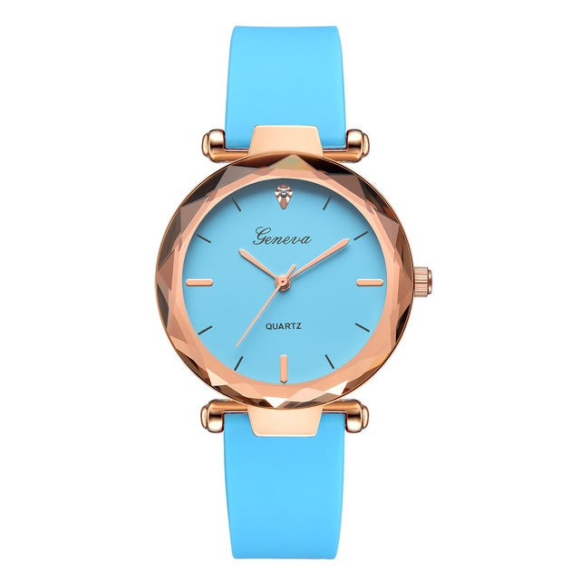 2 PCS Makaron Jelly Silicone Belt Watch for Women