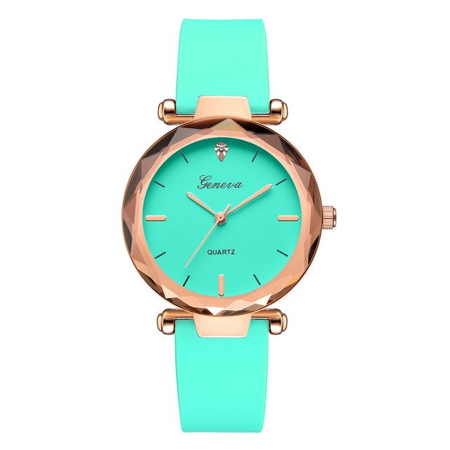 2 PCS Makaron Jelly Silicone Belt Watch for Women