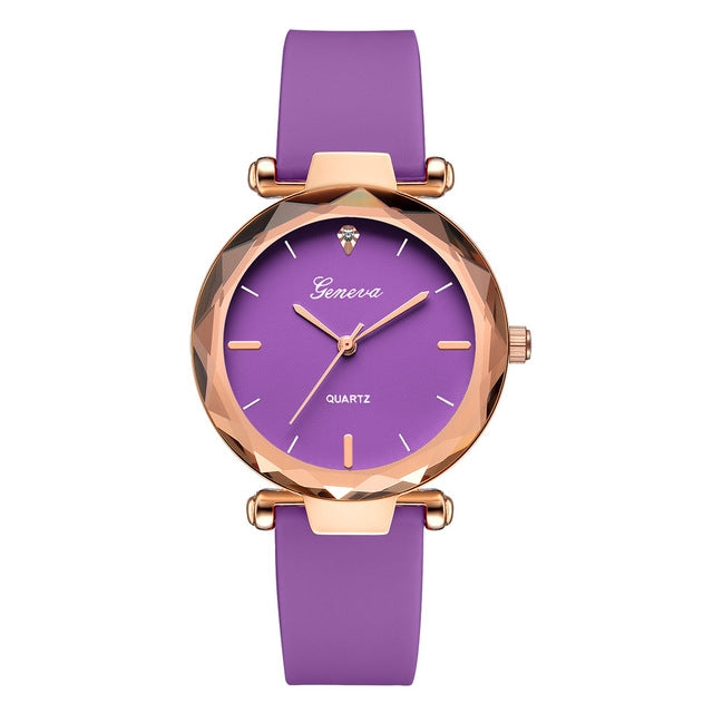 2 PCS Makaron Jelly Silicone Belt Watch for Women