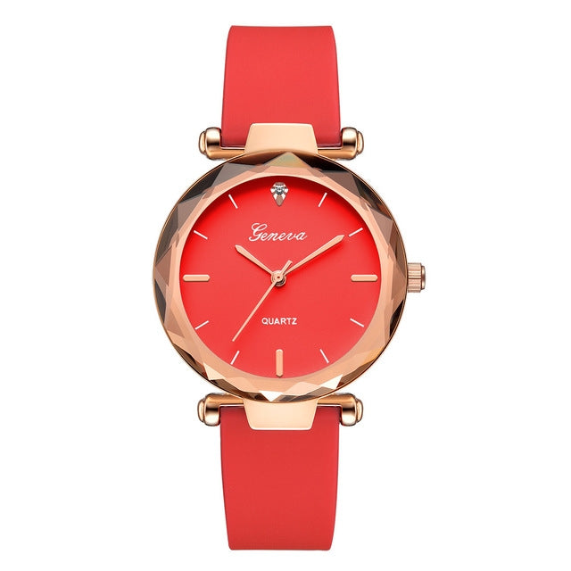 2 PCS Makaron Jelly Silicone Belt Watch for Women