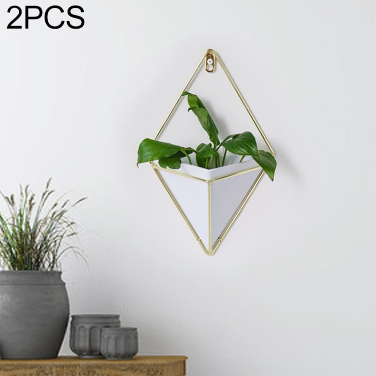 2 PCS Innovative Hanging Planter Vase Succulent Plants Geometric Wall Decor Container, Size:M