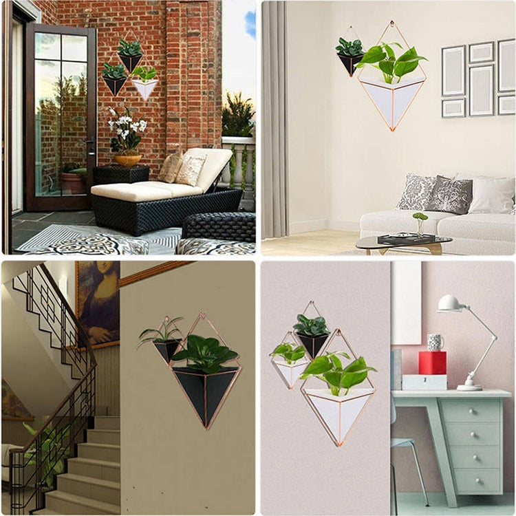 2 PCS Innovative Hanging Planter Vase Succulent Plants Geometric Wall Decor Container, Size:M