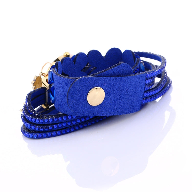 FULAIDA Round Dial Diamond Flower Bracelet Watch with Flower Shape Key Pendant