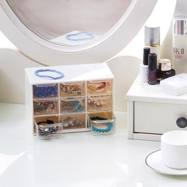 Nine Grid Transparent Drawer Jewelry Box