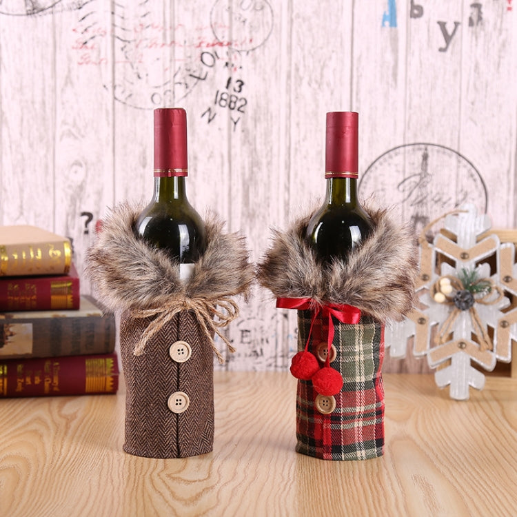 Christmas Ornaments Wine Set Bow  Bottle Set  Hotel Restaurant Decoration Props