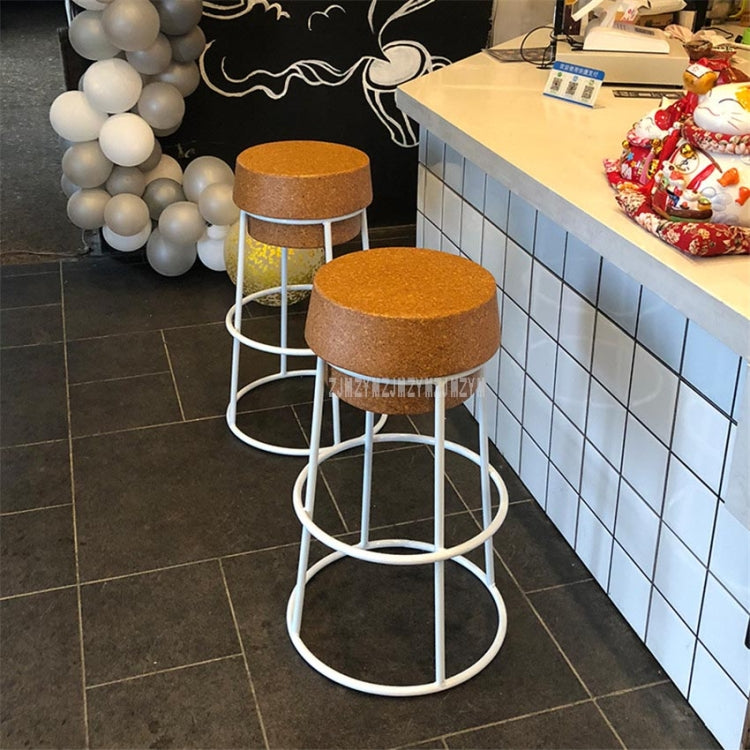 Simple Modern Nordic Leisure Soft Oak Wood Seat Bar Stool Coffee Chair