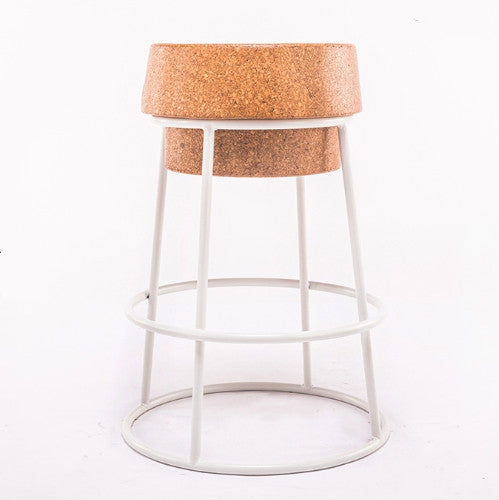 Simple Modern Nordic Leisure Soft Oak Wood Seat Bar Stool Coffee Chair