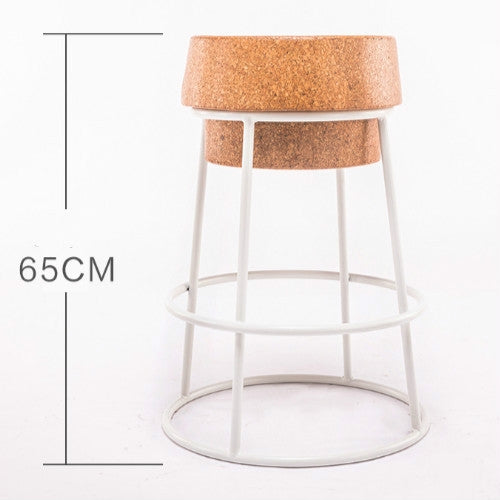 Simple Modern Nordic Leisure Soft Oak Wood Seat Bar Stool Coffee Chair
