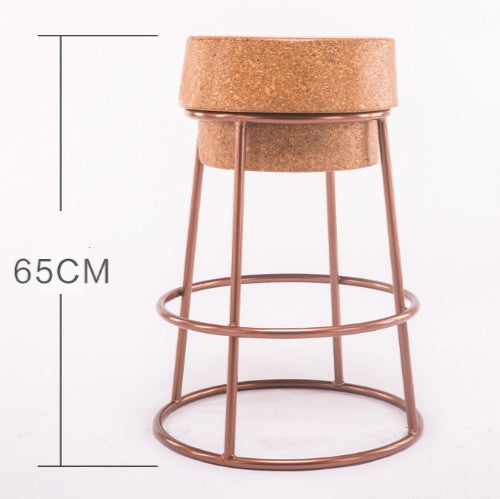 Simple Modern Nordic Leisure Soft Oak Wood Seat Bar Stool Coffee Chair
