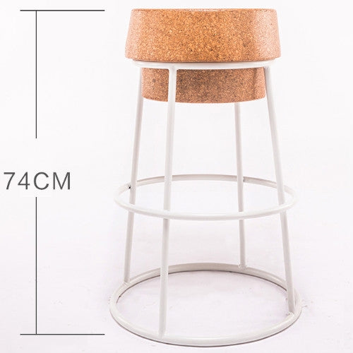 Simple Modern Nordic Leisure Soft Oak Wood Seat Bar Stool Coffee Chair